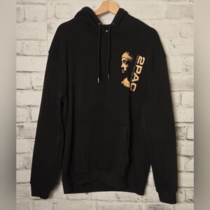 2PAC Graphic Hoodie XL Black Tupac Shakur Rap Hip Hop Pullover Sweatshirt